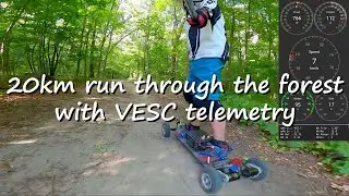 20km run with VESC telemetry on diy mountainboard.
