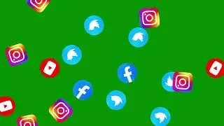 Free Green Screen : YouTube, Facebook, Twitter, Instagram logos falling #animation