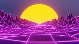 80's Synthwave Infinite Loop Animation (Blender 3.4)