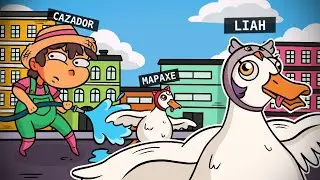 🦆¡MAPAXE y LIAH se CONVIERTEN en GANSOS VS CAZADORES!🤣💥🪶Liah en Untitled Goose Game