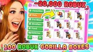 I SPENT 20k ON 100 PREMUIM GORILLA BOXES!! Adopt Me Roblox