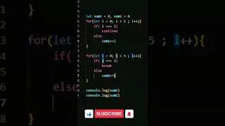 continue and break in javascript | js #shorts #js #javascript #controlflow #continue #break #viral