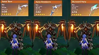 Melt Ganyu Weapon Comparison | Amos Bow VS Aqua VS Harp | 