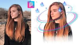 Como editar foto no PicsArt app Celular | Adesivos, Efeito Dripping personalizado, borboletas brilho