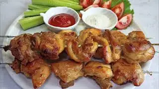 Шашлык из филе куриного бедра в духовке