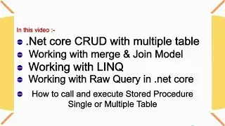 CRUD with multiple table in asp.net 6.0 | CRUD Operation in .NET core in Hindi 