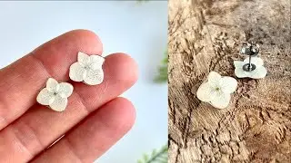 Making UV Resin Jewelry | DIY Real Pressed Hydrangea Flower Earrings Tutorial