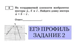 ЕГЭ ПРОФИЛЬ ЗАДАНИЕ 2 На координат плоскости изображены векторы а б и с Найти длину вектора а + б- с