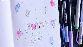 July 2019 Bullet Journal Plan With Me // ice cream theme