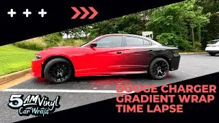 Dodge Charger full wrap time lapse - red to gradient red/black