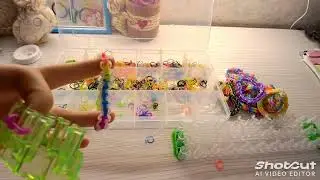 Плетëм браслетик Круговые узелки из резиночек/На станке, рогатке