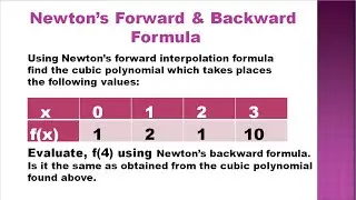 SNM | MA3251 | Unit 4 | Numerical Interpolation | Newton's forward  and Backward Formula in Tamil