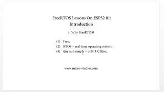 FreeRTOS On ESP32 Lesson 01: Introduction: