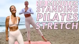 10 Minute Standing Pilates Stretch // At Home PIlates, Stretch, Balance, Coordination