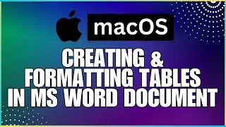 How To Create and Format Tables In a Microsoft Word Document-For MAC Users