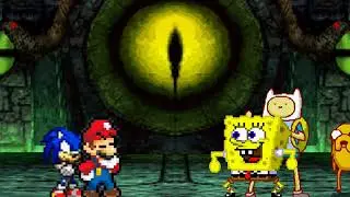 M.U.G.E.N: Super Better Mario & Sonic (The Evil Awakens) Vs Spongebob & Finn/Jake