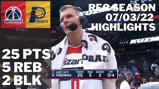 Kristaps Porzingis vs Pacers: 25 pts, 5 reb, 2 blk HIGHLIGHTS 2021/22 Regular Season [07.03.22.]