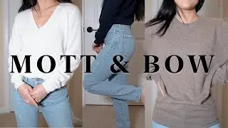 MOTT & BOW try on haul & review (cashmere sweaters, denim) | is it worth your money?