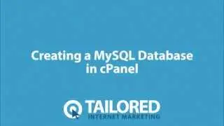 Creating a MySQL Database in cPanel