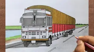 How to Draw a Truck in 1 Point Perspective
