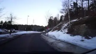 Sweden, Stockholm, Skärholmen,  driving from Mc Donalds in Kungenskurva to Hedin bil