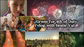 Grwm with my bestie Val and a Fourth of July vlog!! 🇺🇸🇺🇸🇺🇸 Beautiful fireworks 🎆🎇 #Fun hair #paint