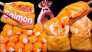 Delicious Salmon is Filling Up The Entire Screen! ASMR Mukbang Eating Show!