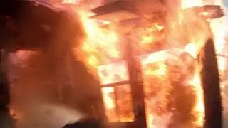Fire Russia Siberia.The private house, very high temperature burns. Omsk 2016.