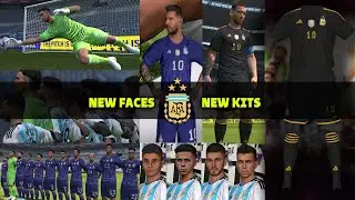 NEW KITS Y ALL FACES ARGENTINA 2023 | 3 ESTRELLAS EN EL CONJUNTO | PES 16