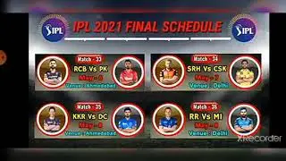 IPL 2021 FULL SCHEDULE