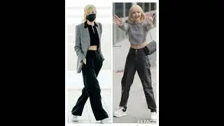blackpink 🌹 vs Lisa airport fashion style #blackpink #lisa #rose #jennie #jisoo