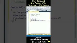 Timestamp Current Value Insert Into SQL Server ssms