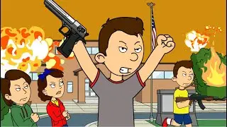 Classic Caillou Starts A War At School/Bombs The School/Banished To Hell