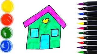 Drawing A Picture Of A House | ارسم صورة لمنزل | Нарисуй Домик | Үйдің Суретін Салу