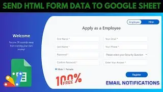 How To Send HTML Form Data To Google Sheets & Email Notifications Free Source Code | B25