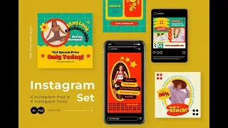 Download Green Flat Design Sportwear Instagram Pack Stock Graphics