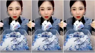ASMR ICE EATING with COCONUT MILK POWDER