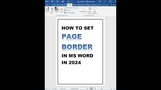 SET PAGE BORDER  in ms word I word tips and tricks 