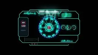 Technology blue HUD screen-AE template case
