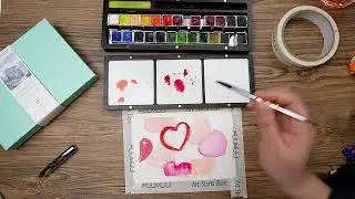Creative Watercolor Greeting Card - Full Screen of Hearts