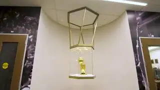 Custom suspended Raptors Larry O'Brien Trophy Case