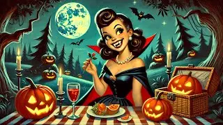 Spooky Halloween Scenery and Jazz Background Music to Study Relax or Work - Calming and Relaxing