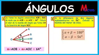 ÁNGULOS |  Calcula el valor de la medida del ángulo que forma OA y la bisectriz del ángulo BOC