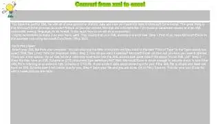 How to : Convert from xml to excel