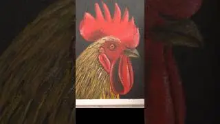 Natural Rooster - Time lapse, acrylic painting