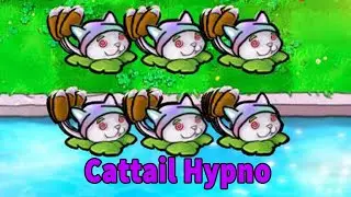 Cattail Hypno-Shroom vs All Zombeis Plants vs Zombies