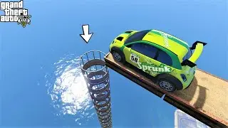 سباق سيارات باركور ميني كوبر جسر مستحيل 50 مرة و في الاخر مفاجأة || GTA Grand 5: Parkour Mini Cooper