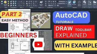 | AutoCAD Tutorial For Beginners | AutoCAD Draw Toolbars Explained With Examples/part 2