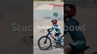 Stuck in a bowl at a skatepark
