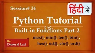 Built in functions in Python  Part-2 | Python Tutorial in Hindi | #34
